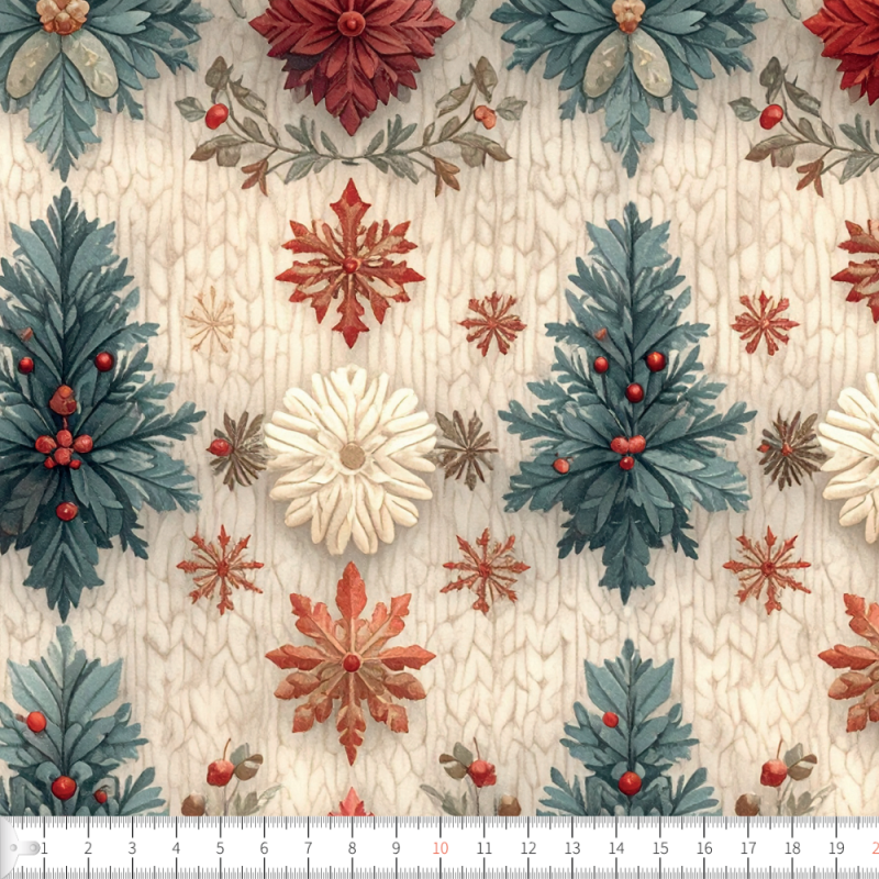 Julstjärnor på stickat