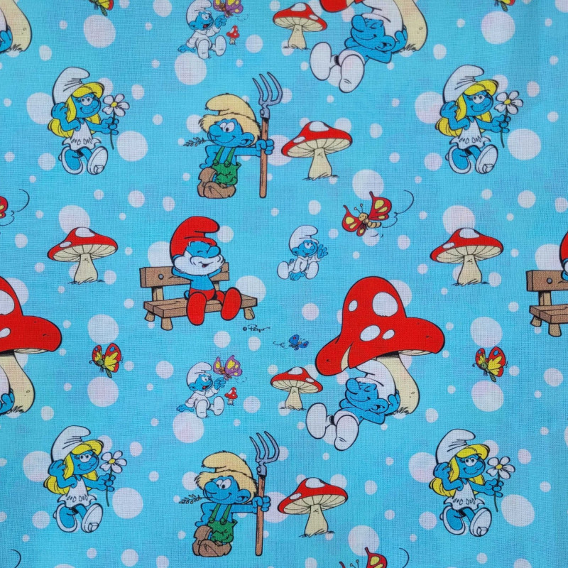 Bomullsväv Smurfen