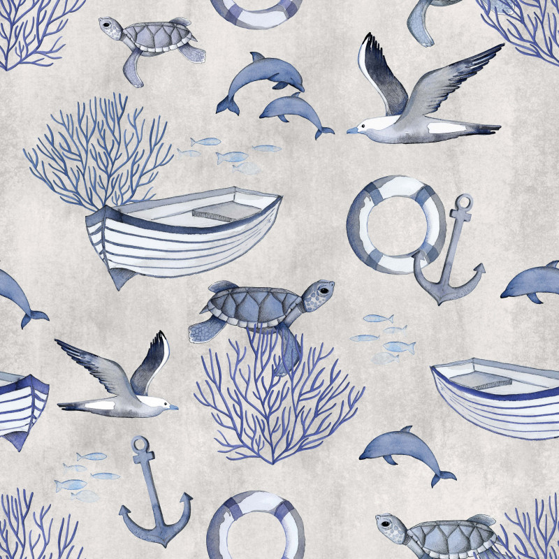 Mönstrad markisväv ocean beige