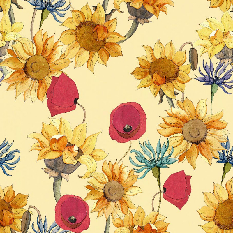 Mönstrad markisväv solros gul