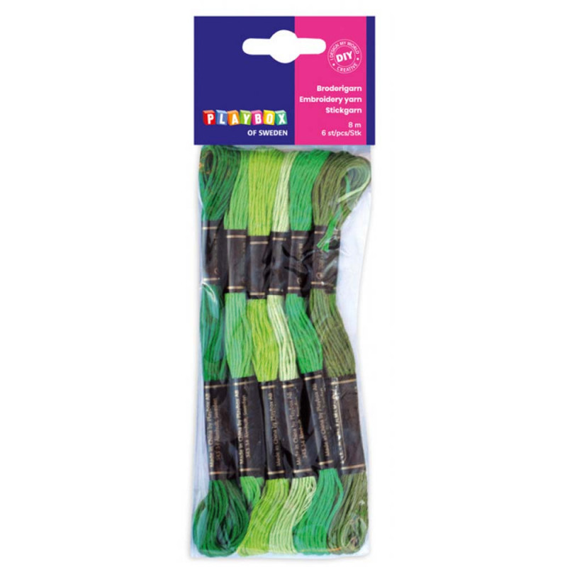 Broderigarn grön