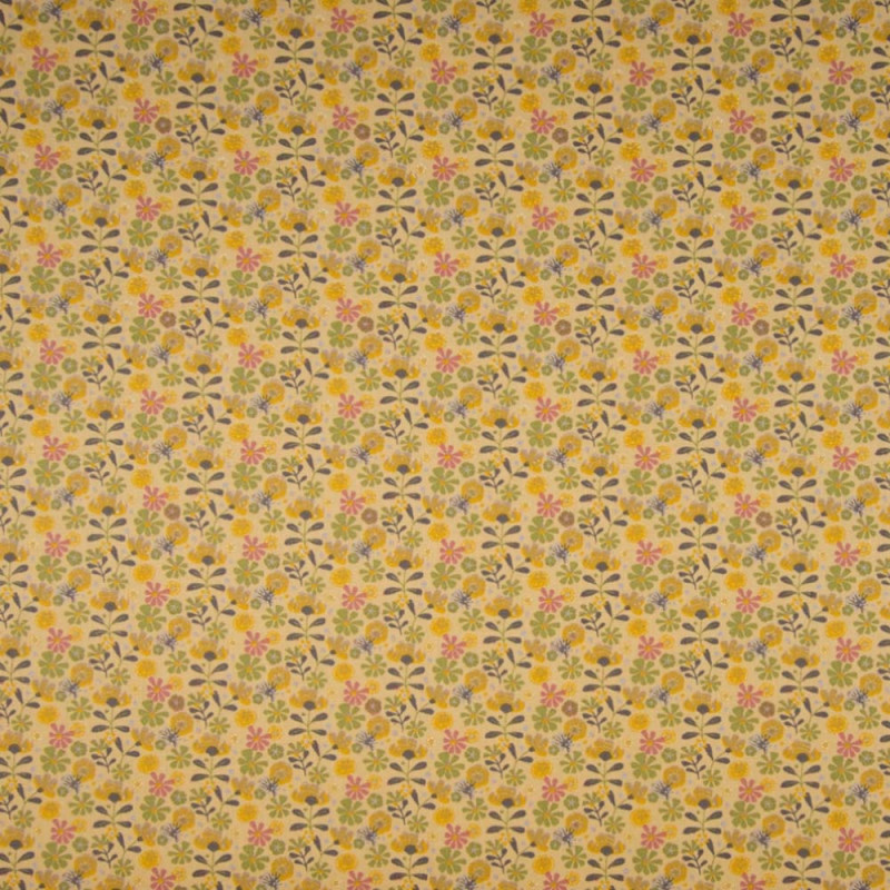 Poplin Gots blomma gul 183