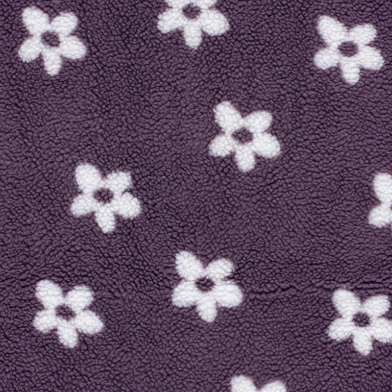 Fleece i pile blommor lila