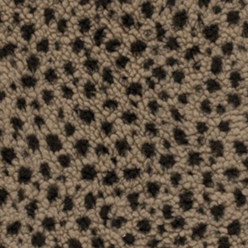 Fleece i pile panter taupe grå