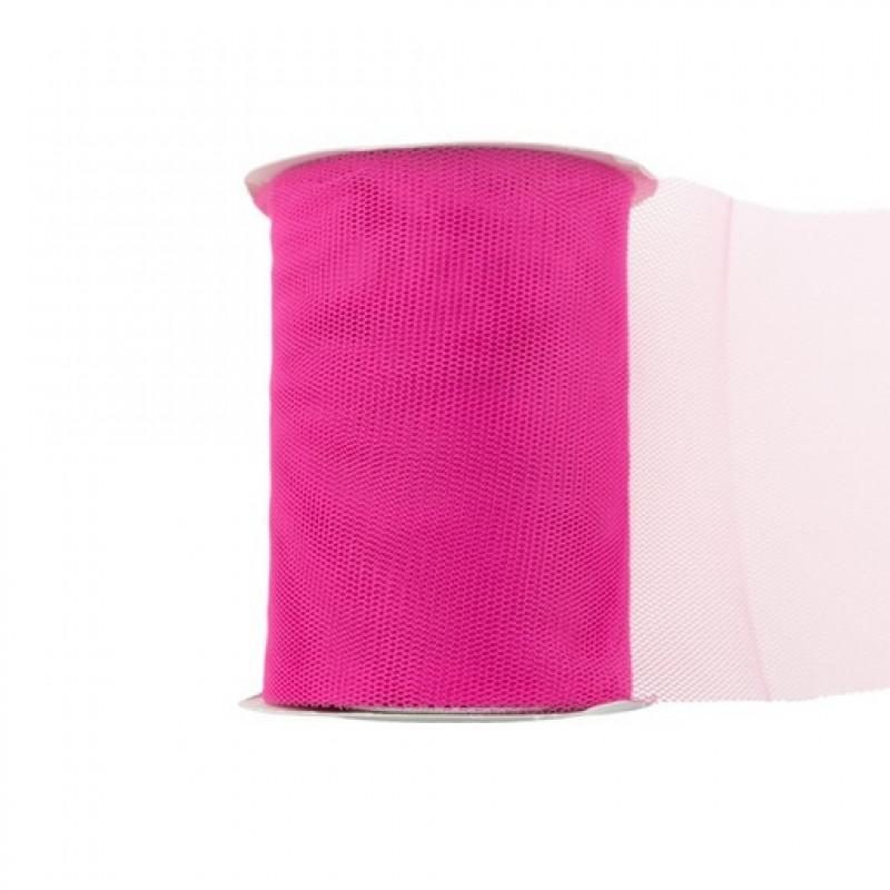 Tyll på rulle 10 cm fuchsia