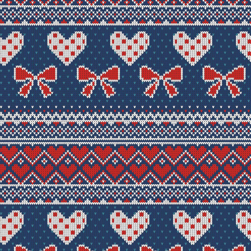 Rosett och Hjärta stickade