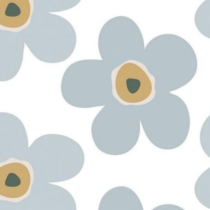 Vaxduk big flower ice grey