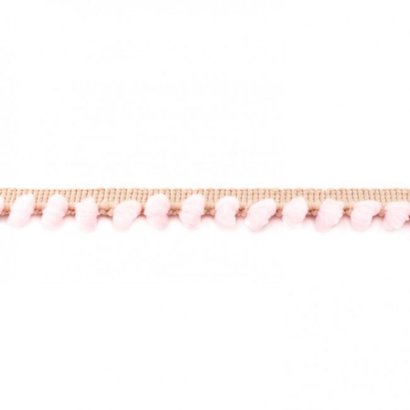 Två färgad Pom Pom spets sand rosa