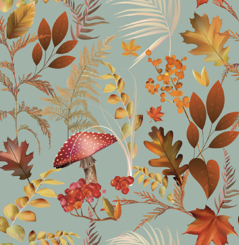 Rönnbär höst ljus petrol