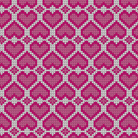 Stickat rosa spegelhjärta