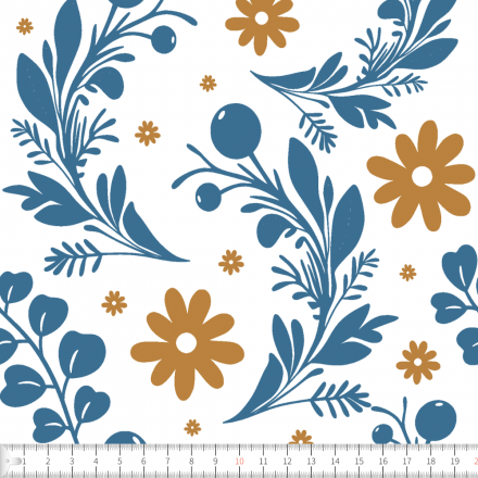 Blomsterdalar vit blå