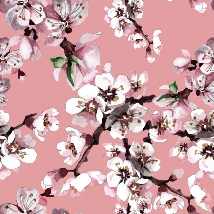 Mönstrad markisväv sakura rosa