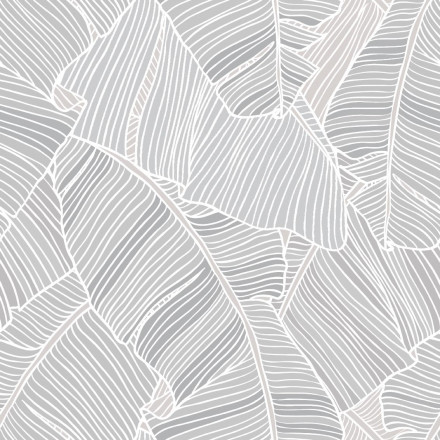 Mönstrad markisväv palmblad grå