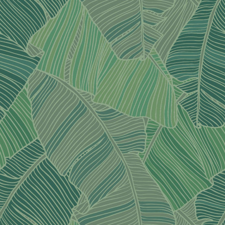 Mönstrad markisväv palmblad grön