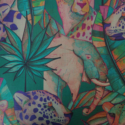 Mönstrad markisväv leopard natt