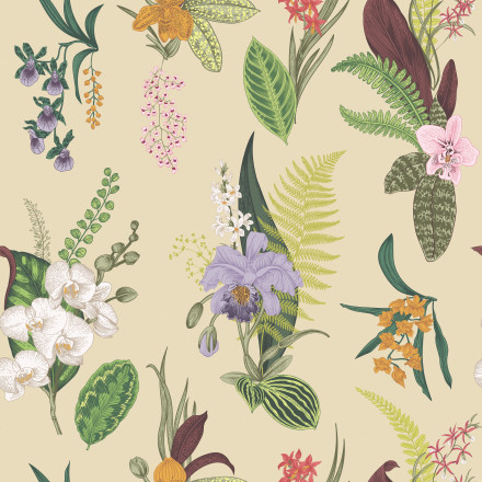 Mönstrad markisväv botanic