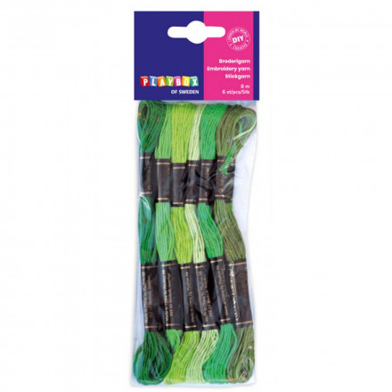 Broderigarn grön
