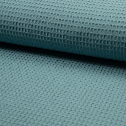 Våffeltyg adriatisk blå