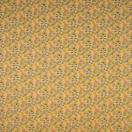 Poplin Gots blomma gul 183