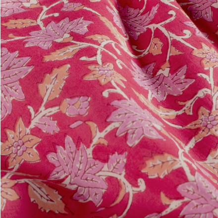 Voile blomma rosa 23384