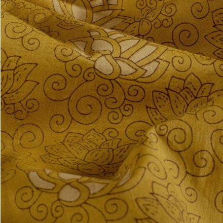 Voile blomma ockra 23368