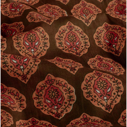 Voile abstrakt brun 23369