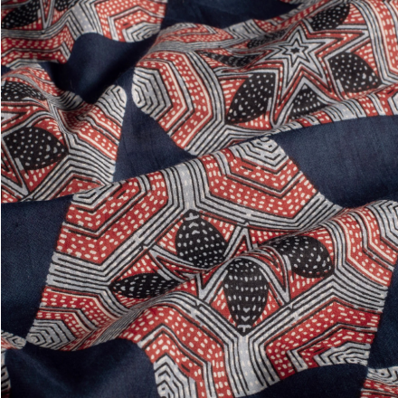 Voile abstrakt indigo 23373