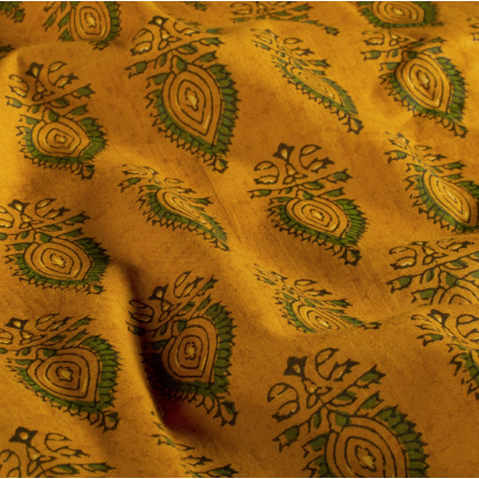 Voile abstrakt ockra 23366