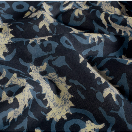 Voile abstrakt indigo 23387