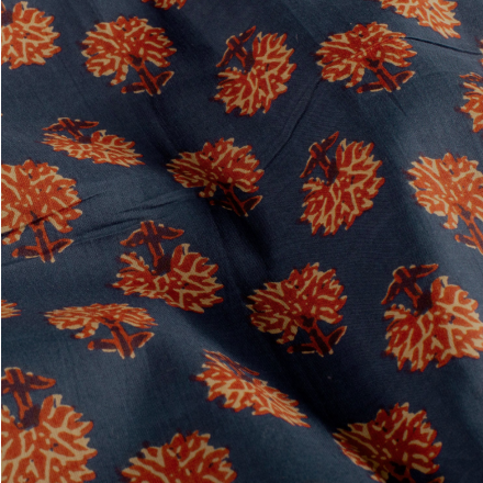 Voile blomma indigo 23377