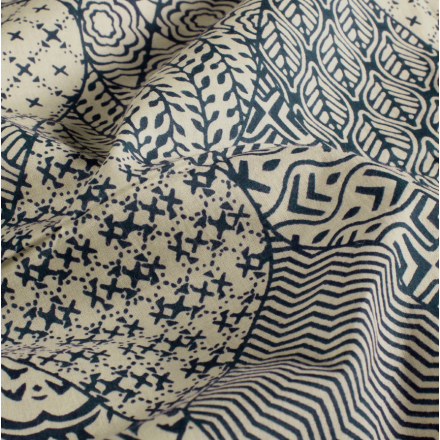 Voile abstrakt indigo 23355