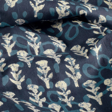 Voile abstrakt indigo 23352