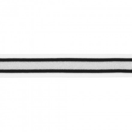 Flerfärgat band vit svart silver