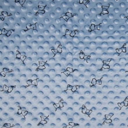 Minky mönstrad elefant dusty blue