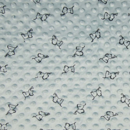 Minky mönstrad elefant dusty green