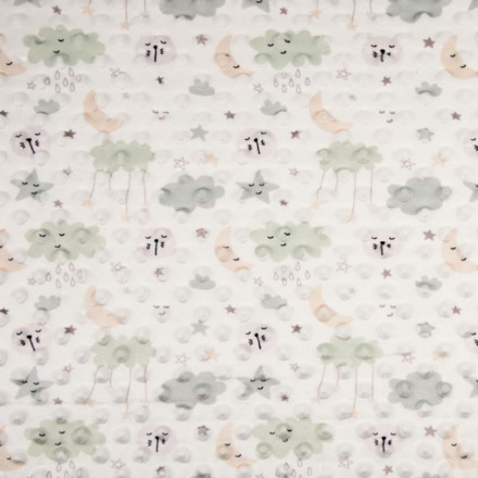 Minky mönstrad moln grön