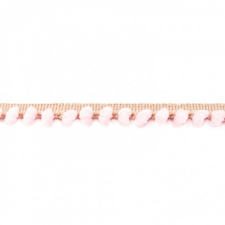Två färgad Pom Pom spets sand rosa
