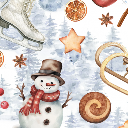 Snögubbe och skridskor