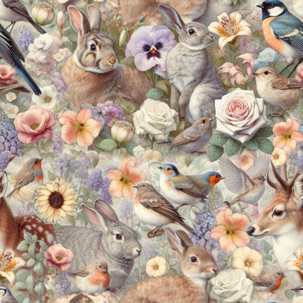 Skogsdjur på sommaräng