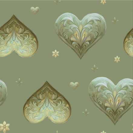 Vintage hjärtan grön