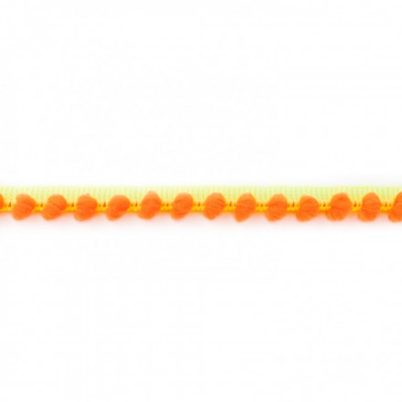 Två färgad Pom Pom spets neon gul neon orange