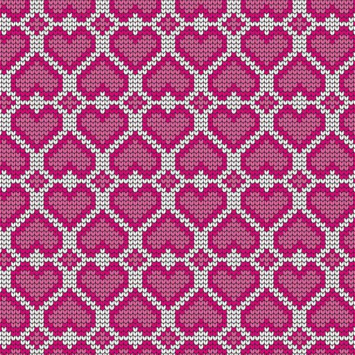 Stickat rosa spegelhjärta