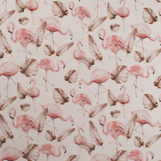 Flamingo löv ecru rosa