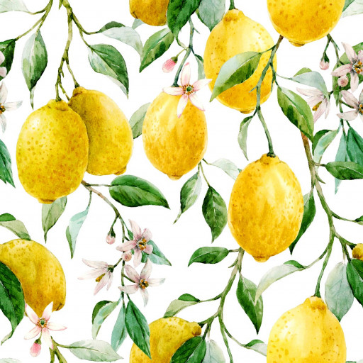 Mönstrad markisväv citroner
