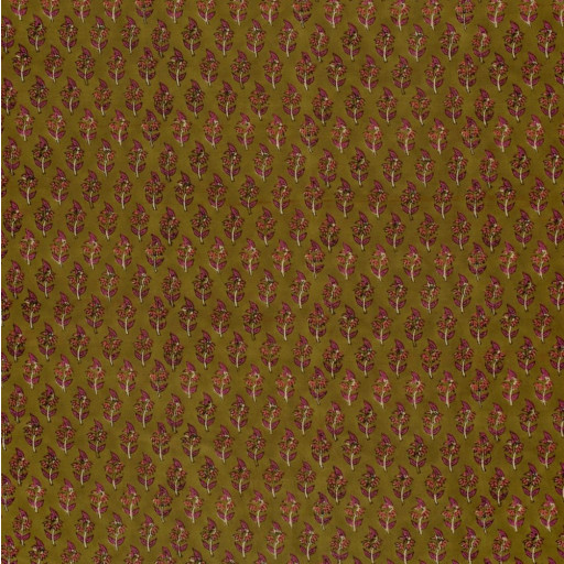 Voile blomma oliv 23383