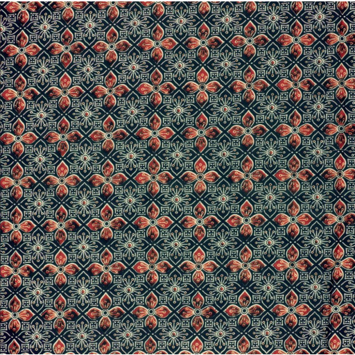 Voile blomma indigo 23370