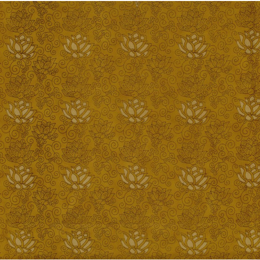 Voile blomma ockra 23368