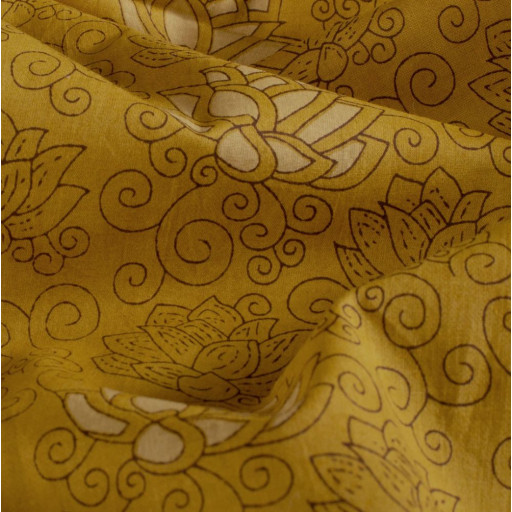 Voile blomma ockra 23368