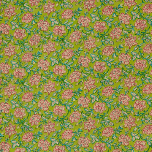Voile blomma lime 23363