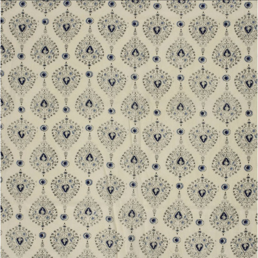 Voile abstrakt blå beige 23359